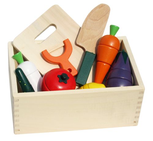 木制玩具精美礼盒装仿真水果蔬菜切切看 儿童过家家玩具  教育目的:让